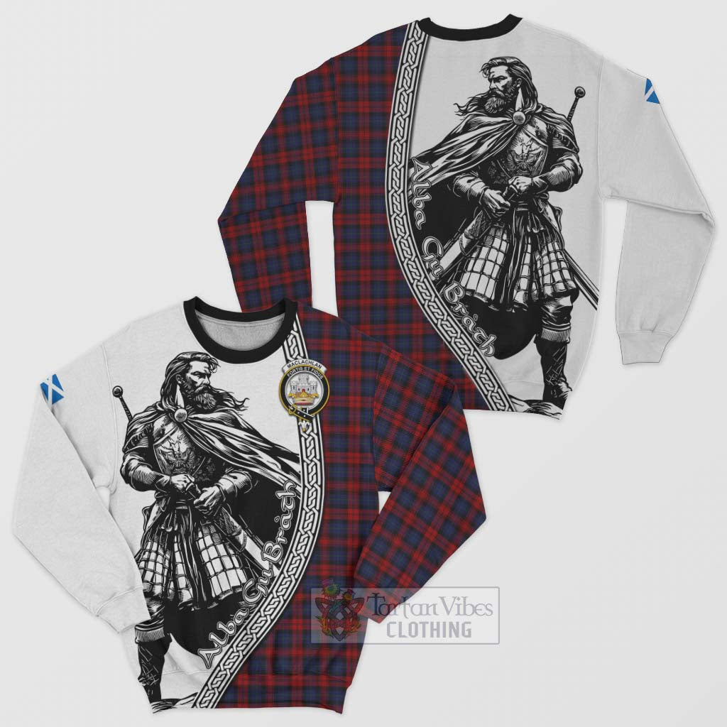 Tartan Vibes Clothing MacLachlan (McLachlan) Tartan Clan Crest Sweatshirt with Highlander Warrior Celtic Style