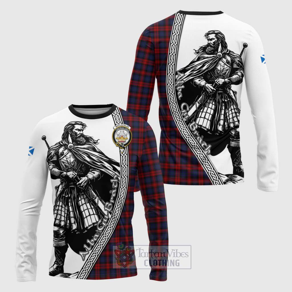 Tartan Vibes Clothing MacLachlan (McLachlan) Tartan Clan Crest Long Sleeve T-Shirt with Highlander Warrior Celtic Style