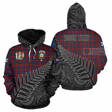 MacLachlan (McLachlan) Crest Tartan Hoodie with New Zealand Silver Fern Half Style