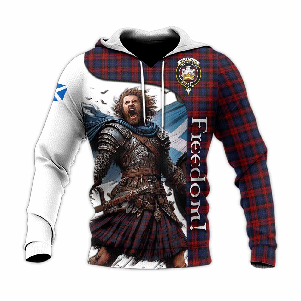 Tartan Vibes Clothing MacLachlan (McLachlan) Crest Tartan Knitted Hoodie Inspired by the Freedom of Scottish Warrior