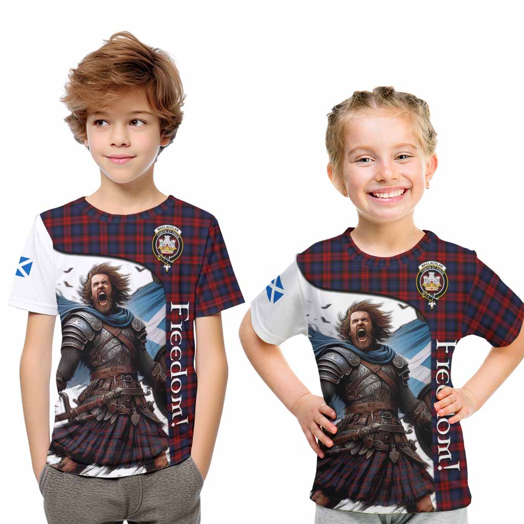 Tartan Vibes Clothing MacLachlan (McLachlan) Crest Tartan Kid T-Shirt Inspired by the Freedom of Scottish Warrior