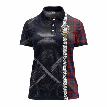 MacLachlan (McLachlan) Tartan Women's Polo Shirt with Family Crest Cross Sword Thistle Celtic Vibes