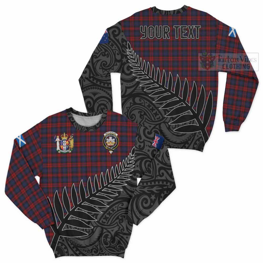 Tartan Vibes Clothing MacLachlan (McLachlan) Crest Tartan Sweatshirt with New Zealand Silver Fern Half Style