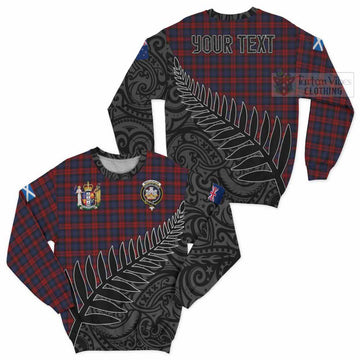 MacLachlan (McLachlan) Crest Tartan Sweatshirt with New Zealand Silver Fern Half Style