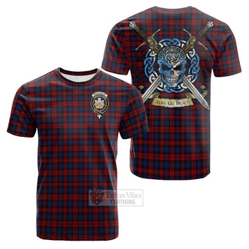 MacLachlan (McLachlan) Tartan Cotton T-shirt with Family Crest Celtic Skull Style