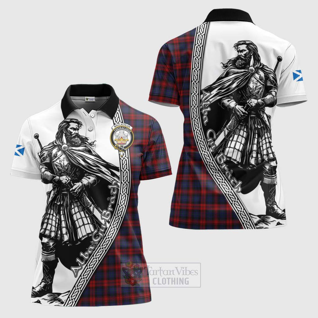 Tartan Vibes Clothing MacLachlan (McLachlan) Tartan Clan Crest Women's Polo Shirt with Highlander Warrior Celtic Style