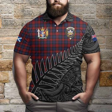 MacLachlan (McLachlan) Crest Tartan Polo Shirt with New Zealand Silver Fern Half Style