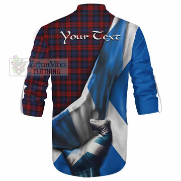 MacLachlan (McLachlan) Tartan Ghillie Kilt Shirt with Family Crest Scotland Patriotic Style