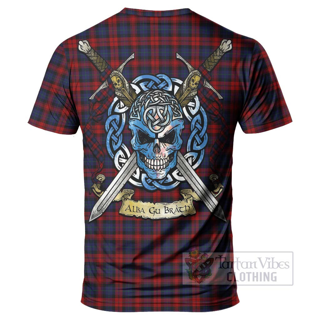 Tartan Vibes Clothing MacLachlan (McLachlan) Tartan T-Shirt with Family Crest Celtic Skull Style