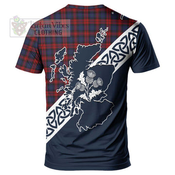 MacLachlan (McLachlan) Tartan T-Shirt Featuring Thistle and Scotland Map