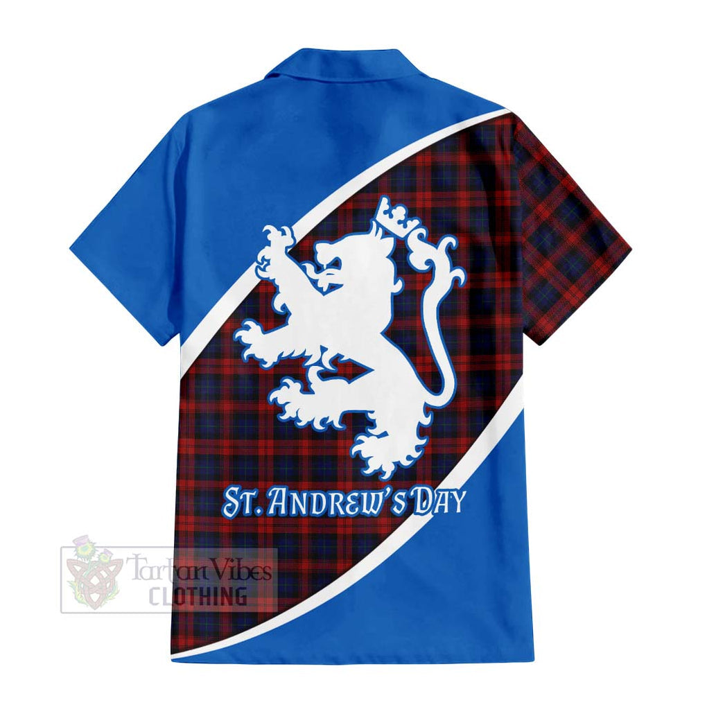 Tartan Vibes Clothing MacLachlan (McLachlan) Family Crest Tartan Short Sleeve Button Shirt Celebrate Saint Andrew's Day in Style