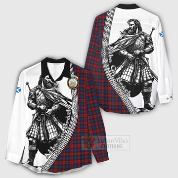 MacLachlan (McLachlan) Tartan Clan Crest Women's Casual Shirt with Highlander Warrior Celtic Style