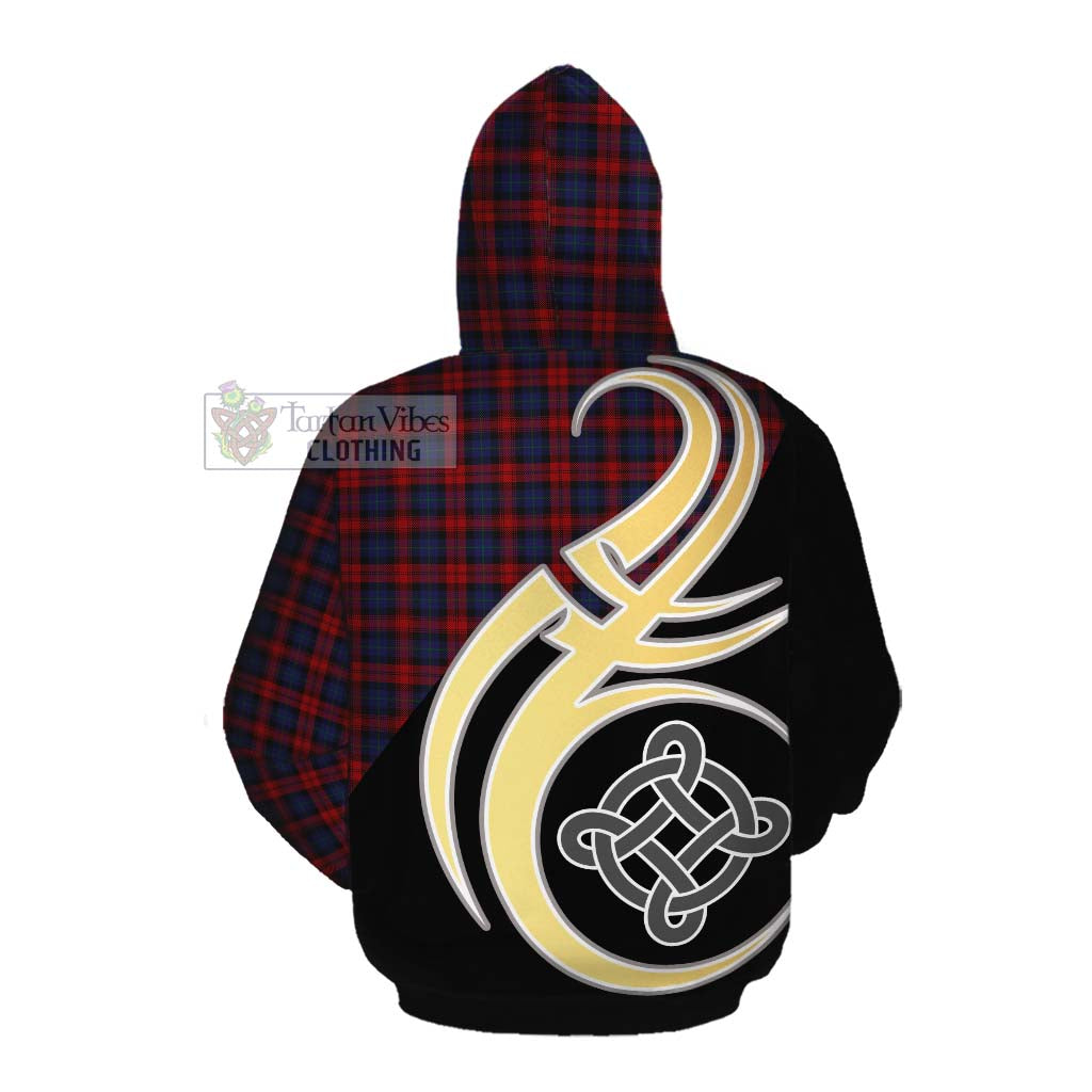 Tartan Vibes Clothing MacLachlan (McLachlan) Tartan Cotton Hoodie with Family Crest and Celtic Symbol Style