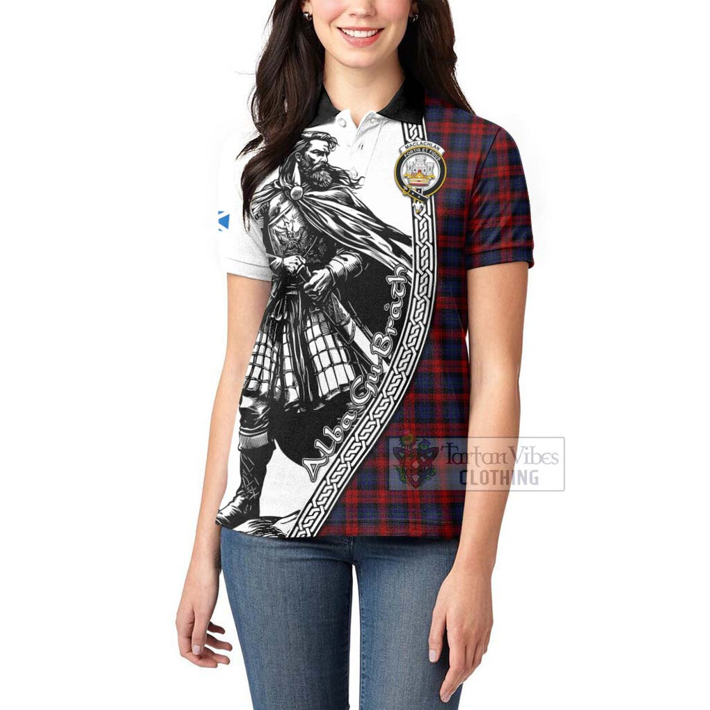 Tartan Vibes Clothing MacLachlan (McLachlan) Tartan Clan Crest Women's Polo Shirt with Highlander Warrior Celtic Style