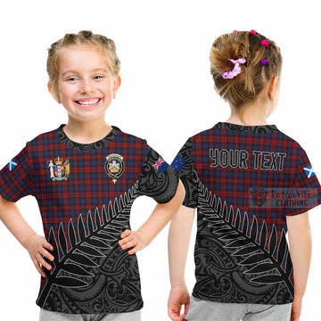 MacLachlan (McLachlan) Crest Tartan Kid T-Shirt with New Zealand Silver Fern Half Style