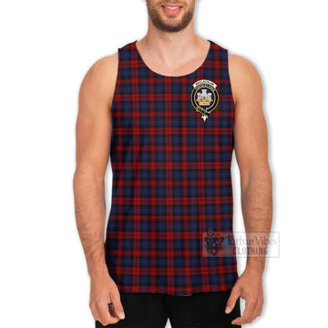 MacLachlan (McLachlan) Tartan Men's Tank Top with Family Crest and Bearded Skull Holding Bottles of Whiskey - Tartan Vibes Clothing