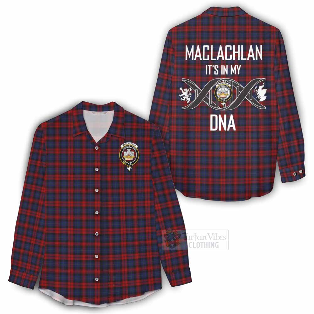 Tartan Vibes Clothing MacLachlan (McLachlan) Tartan Women's Casual Shirt with Family Crest DNA In Me Style