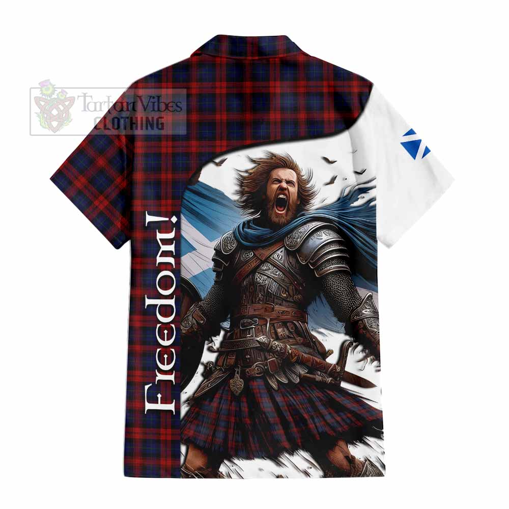 Tartan Vibes Clothing MacLachlan (McLachlan) Crest Tartan Short Sleeve Button Shirt Inspired by the Freedom of Scottish Warrior