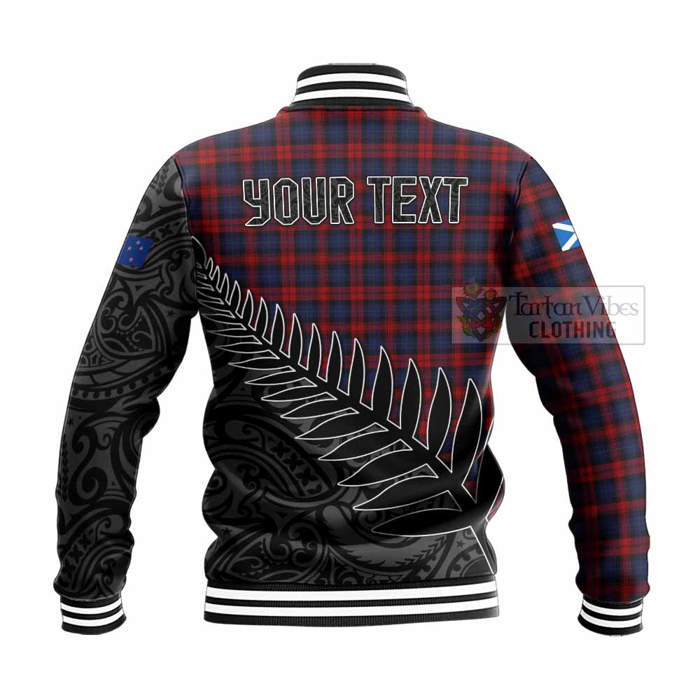 Tartan Vibes Clothing MacLachlan (McLachlan) Crest Tartan Baseball Jacket with New Zealand Silver Fern Half Style