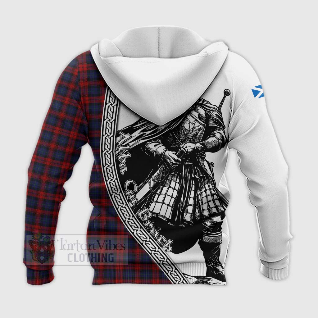 Tartan Vibes Clothing MacLachlan (McLachlan) Tartan Clan Crest Knitted Hoodie with Highlander Warrior Celtic Style