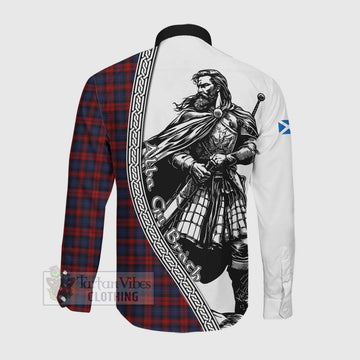 MacLachlan (McLachlan) Tartan Clan Crest Long Sleeve Button Shirt with Highlander Warrior Celtic Style