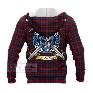 MacLachlan (McLachlan) Tartan Knitted Hoodie with Family Crest Celtic Skull Style