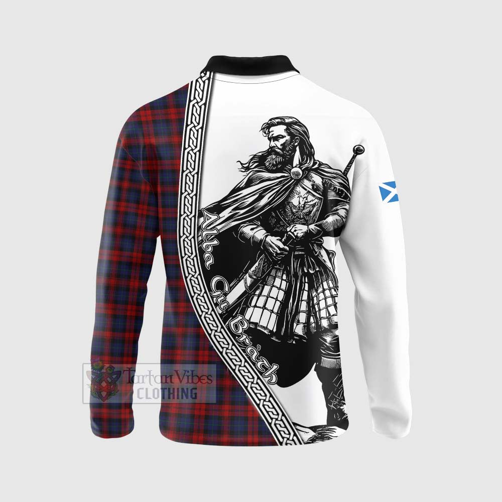 Tartan Vibes Clothing MacLachlan (McLachlan) Tartan Clan Crest Long Sleeve Polo Shirt with Highlander Warrior Celtic Style