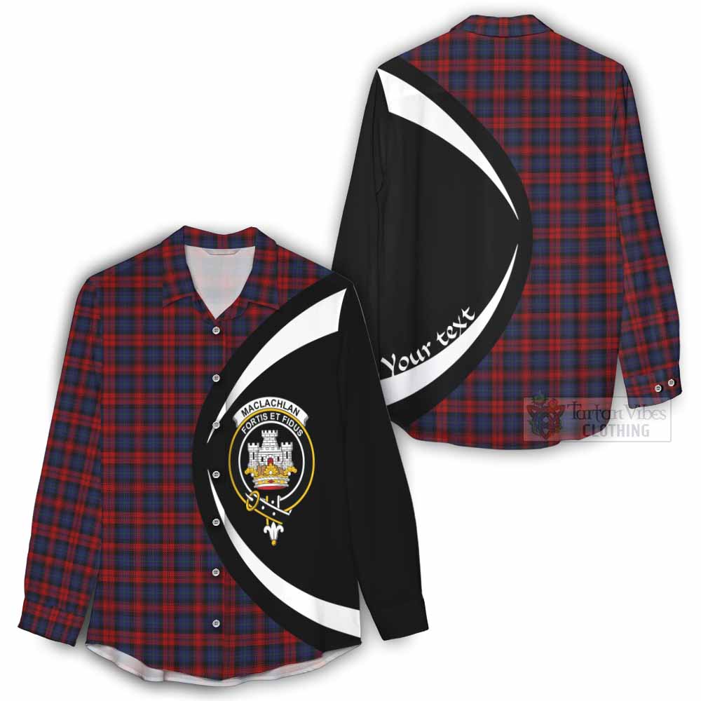 Tartan Vibes Clothing MacLachlan (McLachlan) Tartan Women's Casual Shirt with Family Crest Circle Style