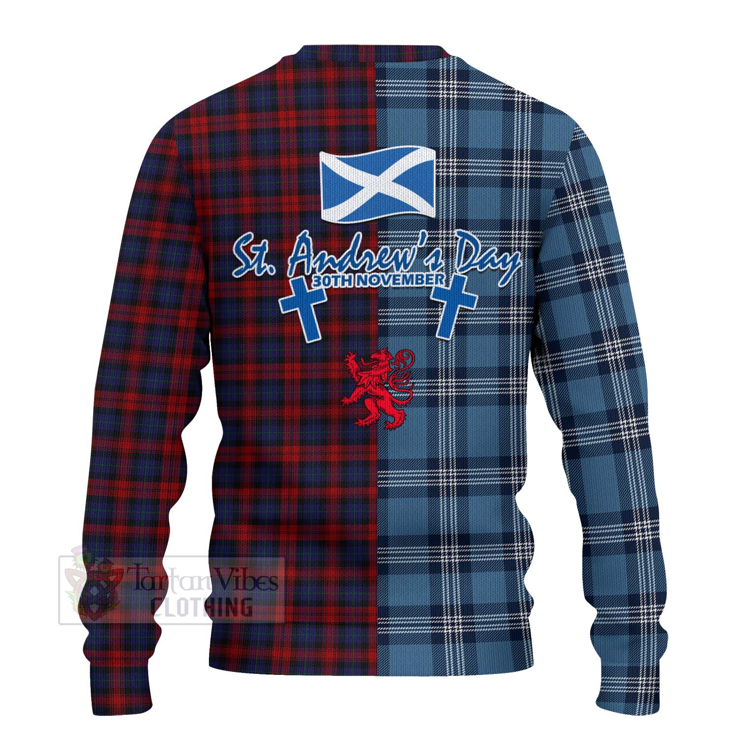 Tartan Vibes Clothing MacLachlan (McLachlan) Tartan Knitted Sweater Happy St. Andrew's Day Half Tartan Style