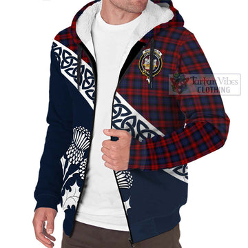 MacLachlan (McLachlan) Tartan Sherpa Hoodie Featuring Thistle and Scotland Map