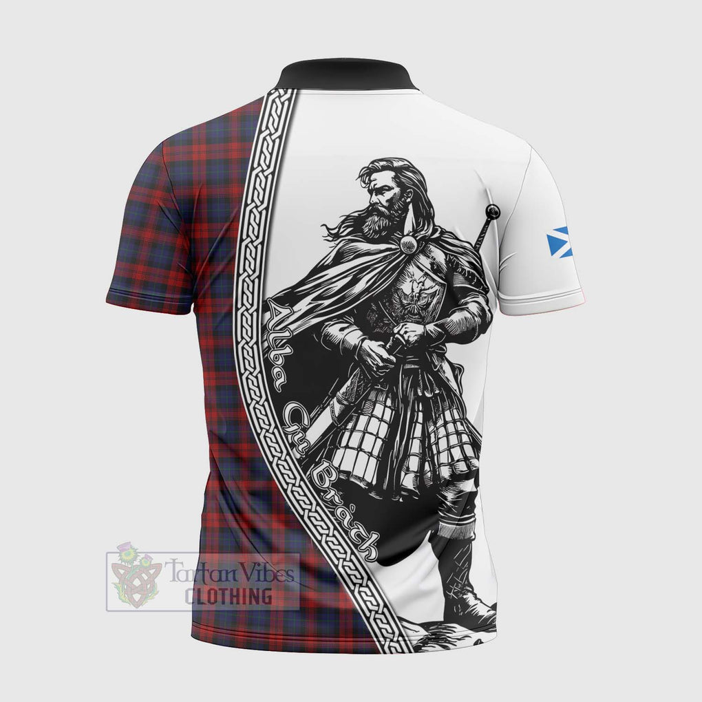 Tartan Vibes Clothing MacLachlan (McLachlan) Tartan Clan Crest Zipper Polo Shirt with Highlander Warrior Celtic Style