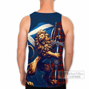 MacLachlan (McLachlan) Tartan Family Crest Men's Tank Top with Scottish Majestic Lion