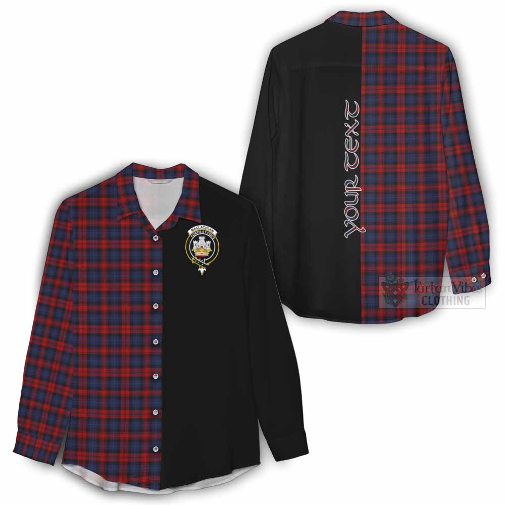 Tartan Vibes Clothing MacLachlan (McLachlan) Tartan Women's Casual Shirt with Family Crest and Half Of Me Style