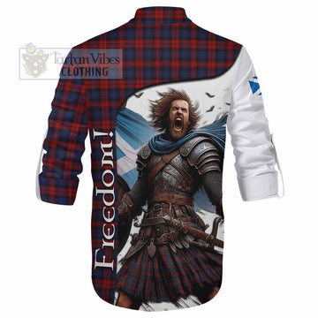 MacLachlan (McLachlan) Crest Tartan Ghillie Kilt Shirt Inspired by the Freedom of Scottish Warrior