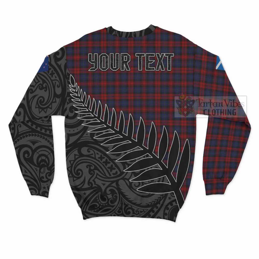 Tartan Vibes Clothing MacLachlan (McLachlan) Crest Tartan Sweatshirt with New Zealand Silver Fern Half Style