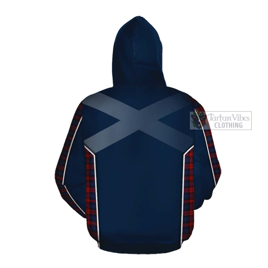 Tartan Vibes Clothing MacLachlan (McLachlan) Tartan Cotton Hoodie with Family Crest and Scottish Thistle Vibes Sport Style