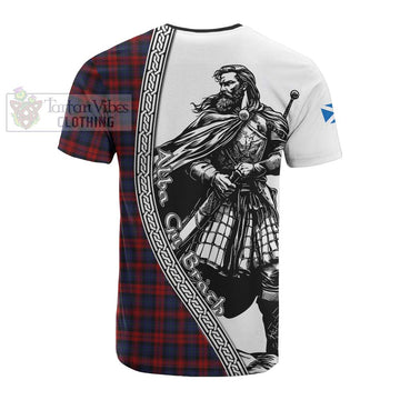 MacLachlan (McLachlan) Tartan Clan Crest Cotton T-shirt with Highlander Warrior Celtic Style