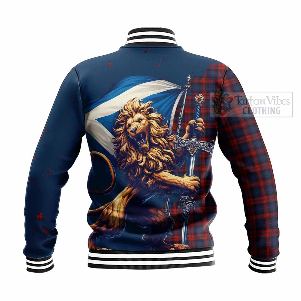 Tartan Vibes Clothing MacLachlan (McLachlan) Tartan Family Crest Baseball Jacket with Scottish Majestic Lion