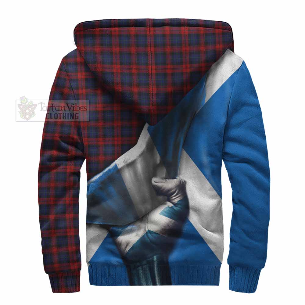 Tartan Vibes Clothing MacLachlan (McLachlan) Tartan Sherpa Hoodie with Family Crest Scotland Patriotic Style