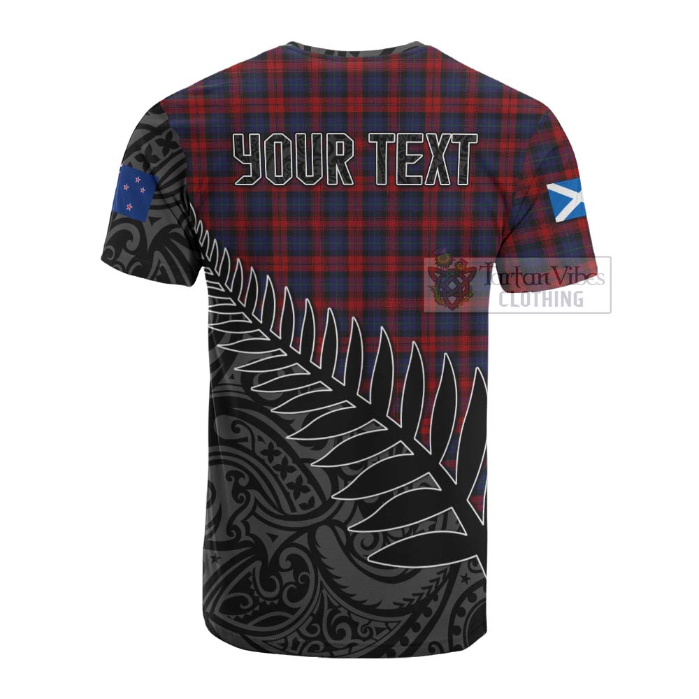 Tartan Vibes Clothing MacLachlan (McLachlan) Crest Tartan Cotton T-shirt with New Zealand Silver Fern Half Style