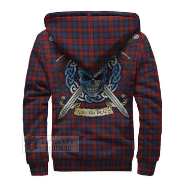 MacLachlan (McLachlan) Tartan Sherpa Hoodie with Family Crest Celtic Skull Style