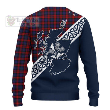 MacLachlan (McLachlan) Tartan Ugly Sweater Featuring Thistle and Scotland Map