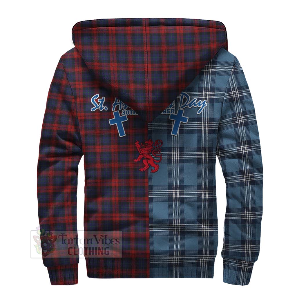 Tartan Vibes Clothing MacLachlan (McLachlan) Tartan Sherpa Hoodie Happy St. Andrew's Day Half Tartan Style