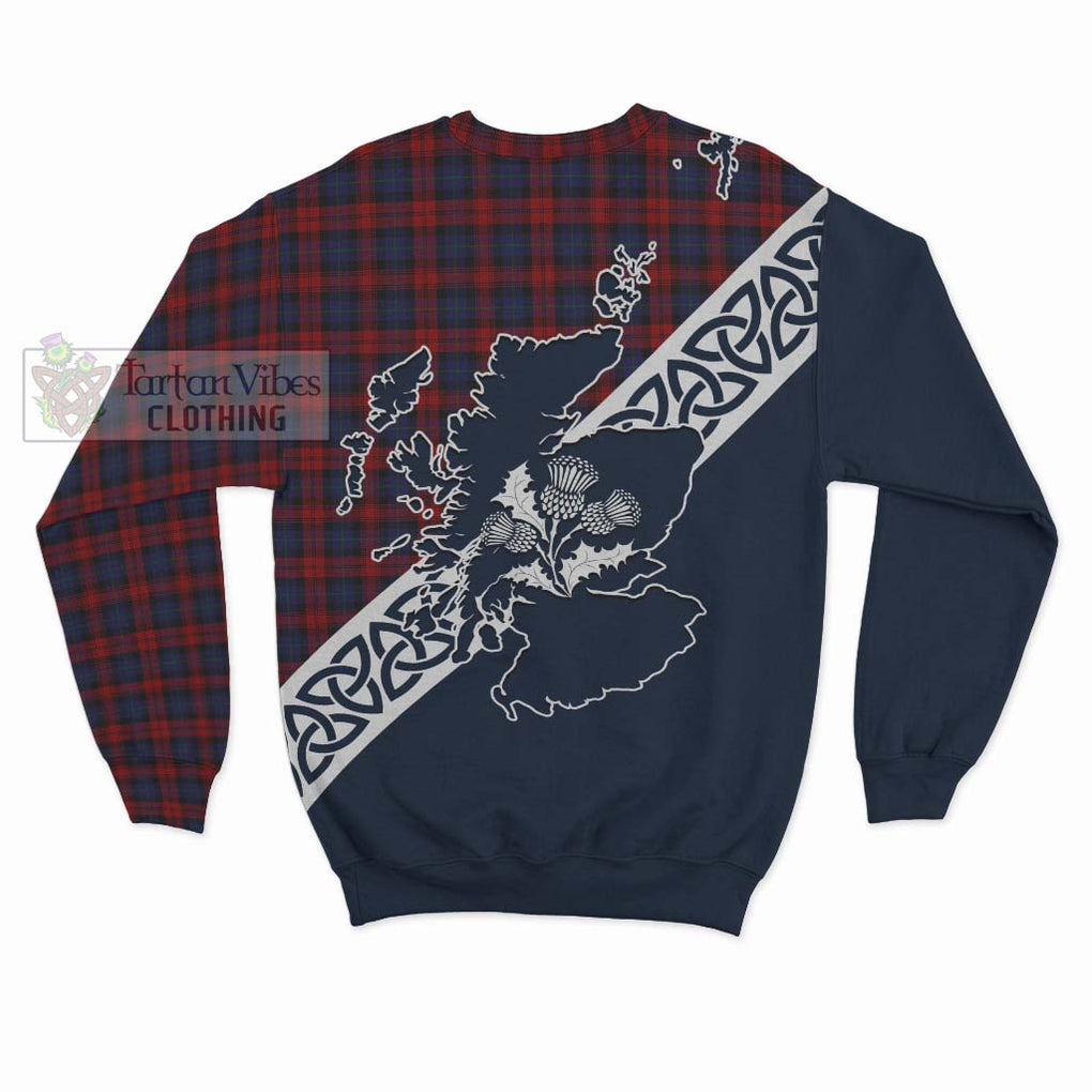 Tartan Vibes Clothing MacLachlan (McLachlan) Tartan Sweatshirt Featuring Thistle and Scotland Map