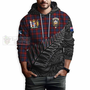 MacLachlan (McLachlan) Crest Tartan Hoodie with New Zealand Silver Fern Half Style