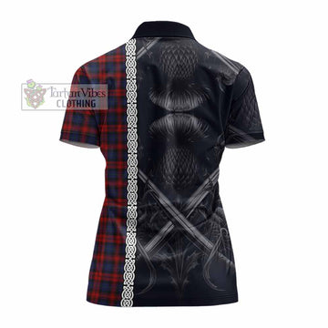 MacLachlan (McLachlan) Tartan Women's Polo Shirt with Family Crest Cross Sword Thistle Celtic Vibes