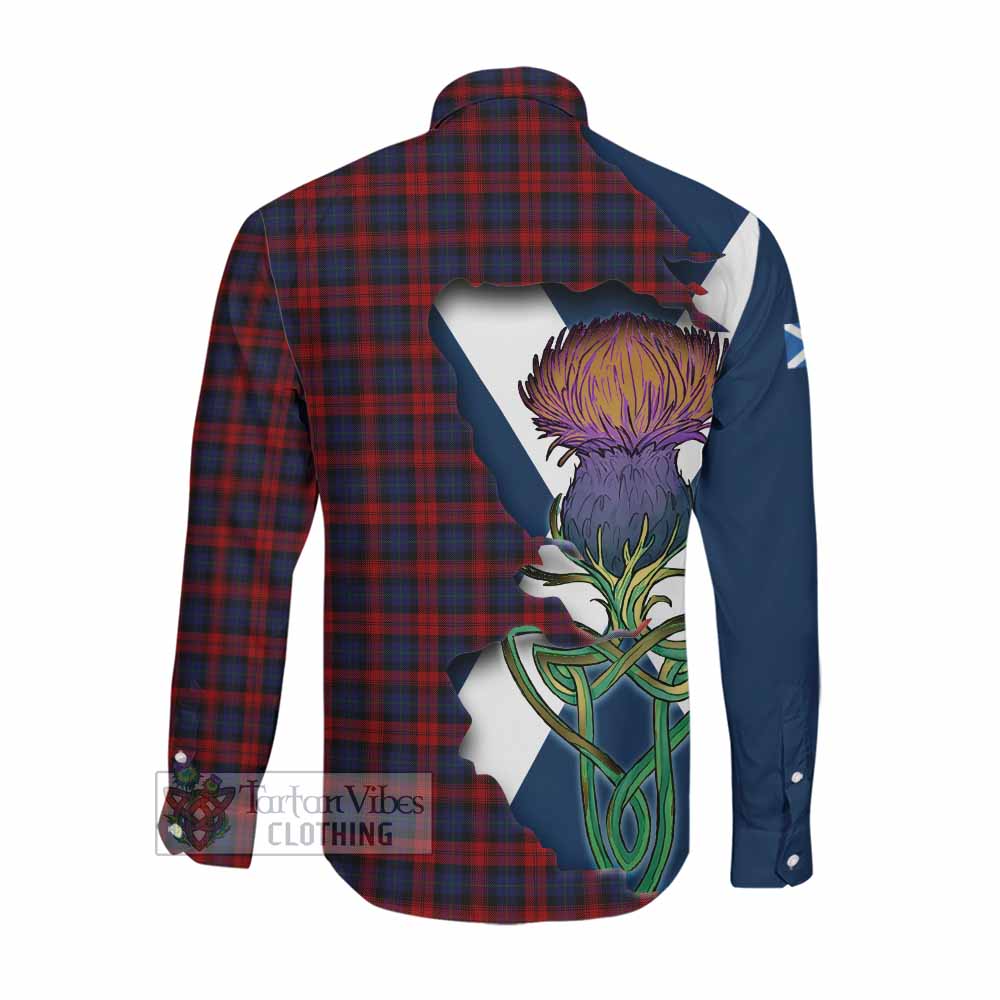 MacLachlan (McLachlan) Tartan Family Crest Long Sleeve Button Shirt Scottish Thistle Celtic Inspired Men's Shirt - Tartan Vibes Clothing