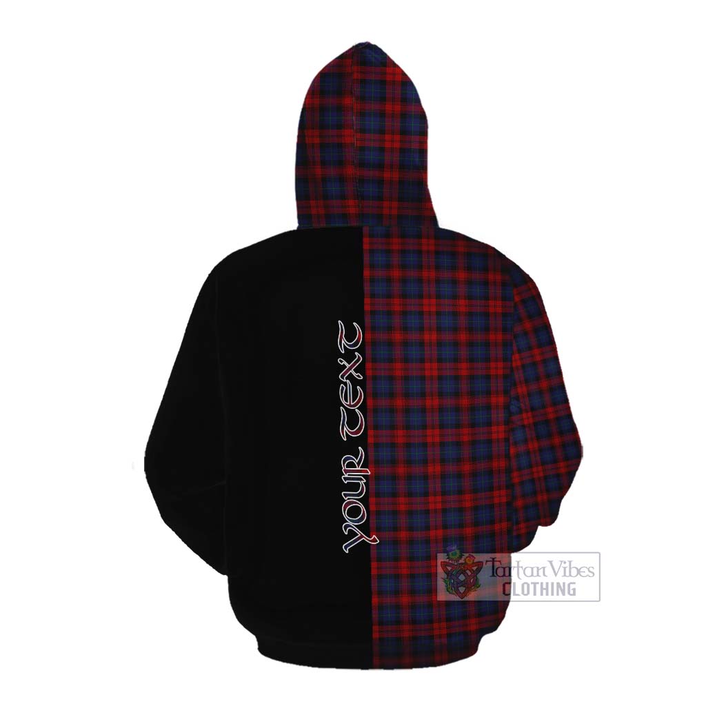 Tartan Vibes Clothing MacLachlan (McLachlan) Tartan Cotton Hoodie with Family Crest and Half Of Me Style