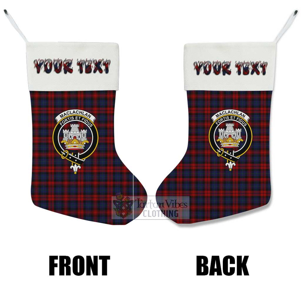 Tartan Vibes Clothing MacLachlan (McLachlan) Tartan Family Crest Christmas Stocking with Personalized Text