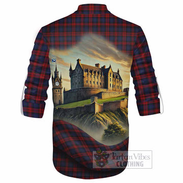 MacLachlan (McLachlan) Tartan Family Crest Ghillie Kilt Shirt with Scottish Ancient Castle Style - Tartan Vibes Clothing